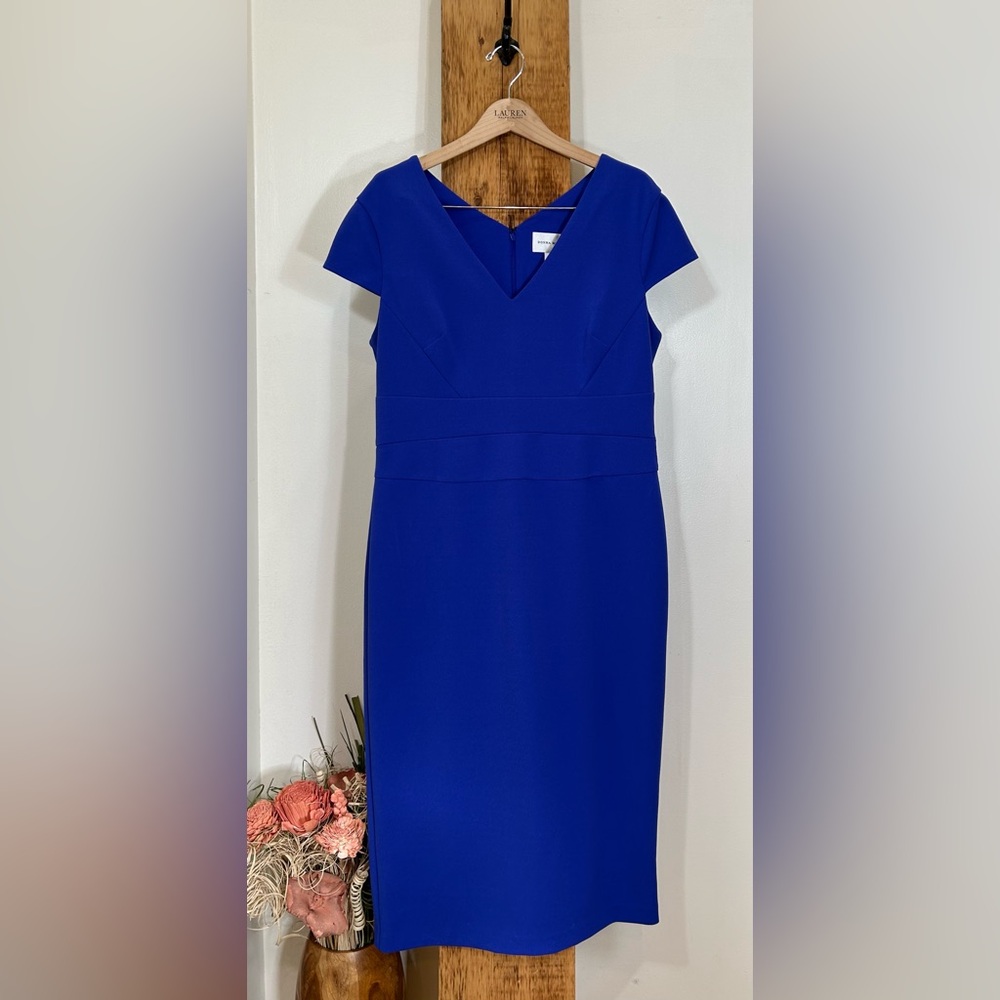 Donna Morgan Royal Blue Midi Dress - Picture 3 of 6